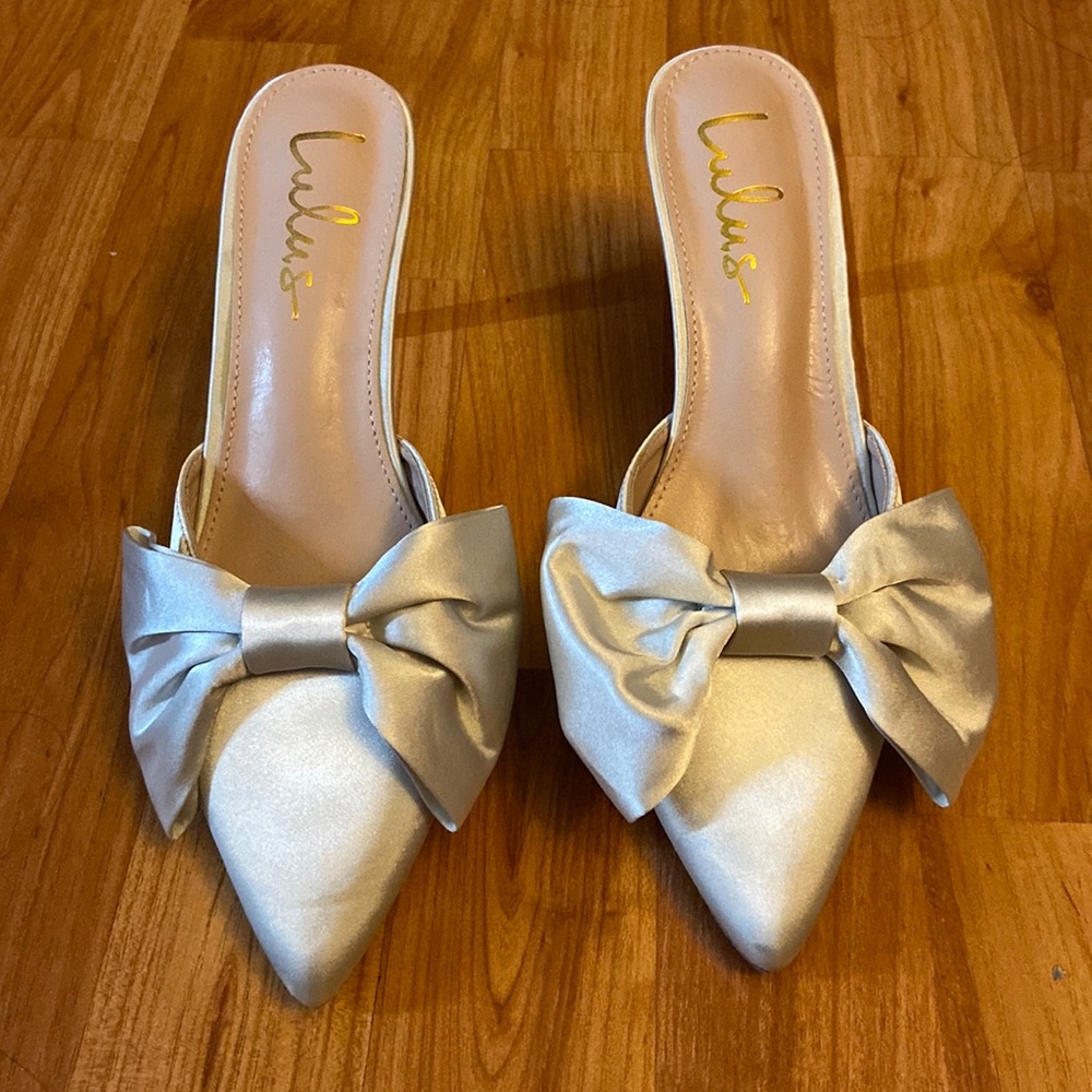 Lulus Lyle heels ivory satin
